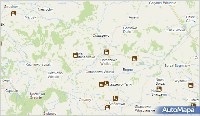 mapa Ostaszewo Wielkie, Ostaszewo Wielkie na mapie Targeo