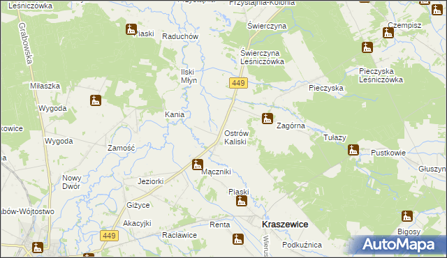 mapa Ostrów Kaliski, Ostrów Kaliski na mapie Targeo