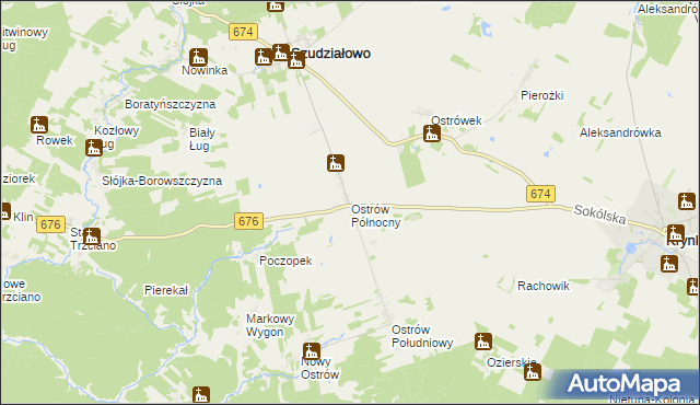 mapa Ostrów Północny, Ostrów Północny na mapie Targeo