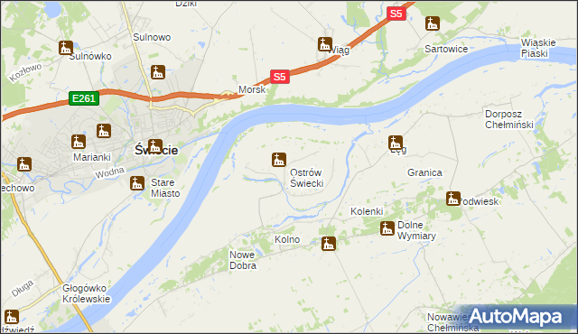mapa Ostrów Świecki, Ostrów Świecki na mapie Targeo
