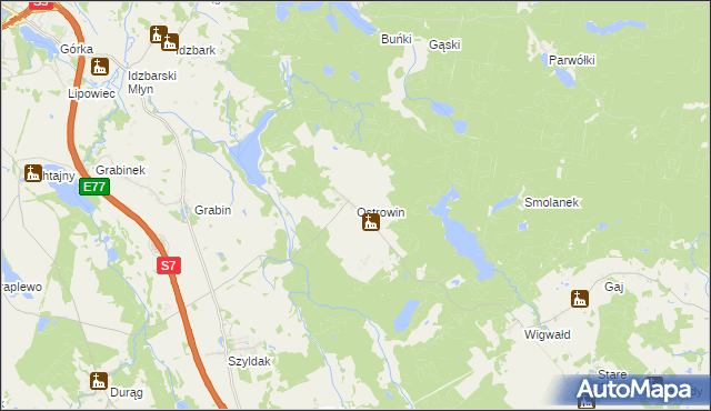 mapa Ostrowin, Ostrowin na mapie Targeo