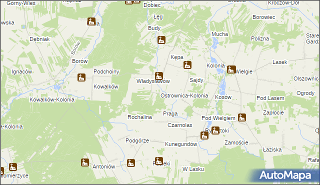 mapa Ostrownica-Kolonia, Ostrownica-Kolonia na mapie Targeo