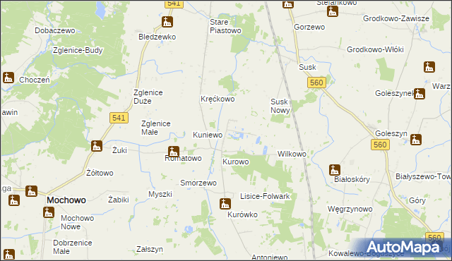 mapa Ostrowy gmina Gozdowo, Ostrowy gmina Gozdowo na mapie Targeo