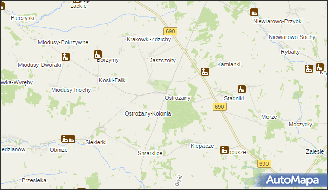 mapa Ostrożany, Ostrożany na mapie Targeo