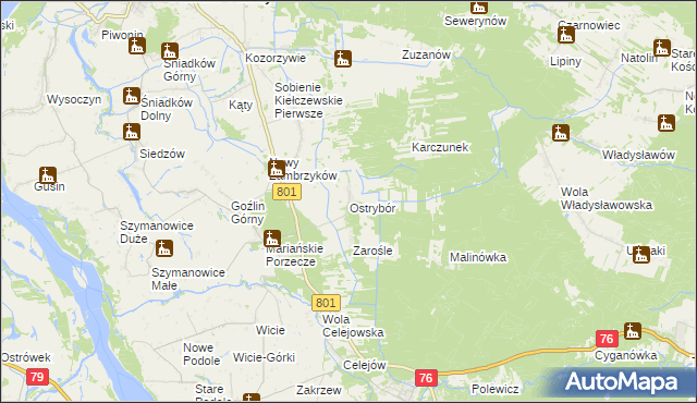 mapa Ostrybór, Ostrybór na mapie Targeo