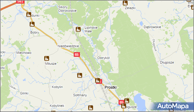 mapa Ostrykół, Ostrykół na mapie Targeo