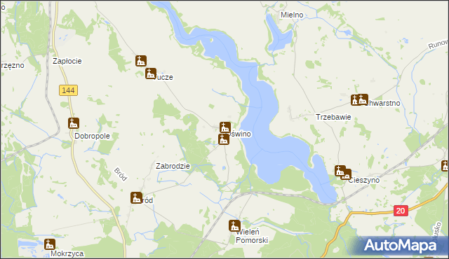 mapa Oświno, Oświno na mapie Targeo