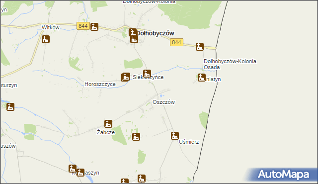 mapa Oszczów-Kolonia, Oszczów-Kolonia na mapie Targeo