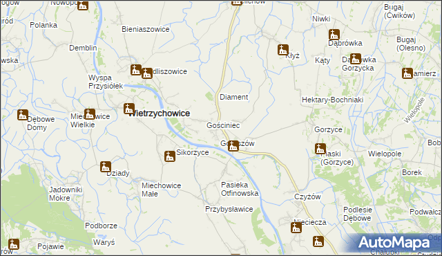 mapa Otfinów, Otfinów na mapie Targeo