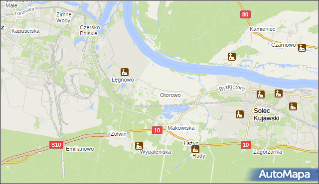 mapa Otorowo gmina Solec Kujawski, Otorowo gmina Solec Kujawski na mapie Targeo