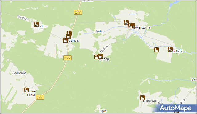 mapa Otrzep, Otrzep na mapie Targeo