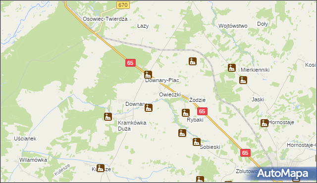 mapa Owieczki gmina Goniądz, Owieczki gmina Goniądz na mapie Targeo