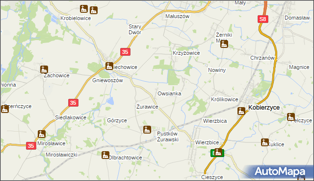 mapa Owsianka gmina Kobierzyce, Owsianka gmina Kobierzyce na mapie Targeo