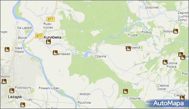 mapa Ożanna, Ożanna na mapie Targeo