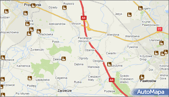 mapa Ożańsk, Ożańsk na mapie Targeo