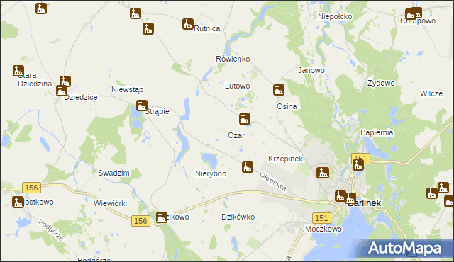 mapa Ożar, Ożar na mapie Targeo