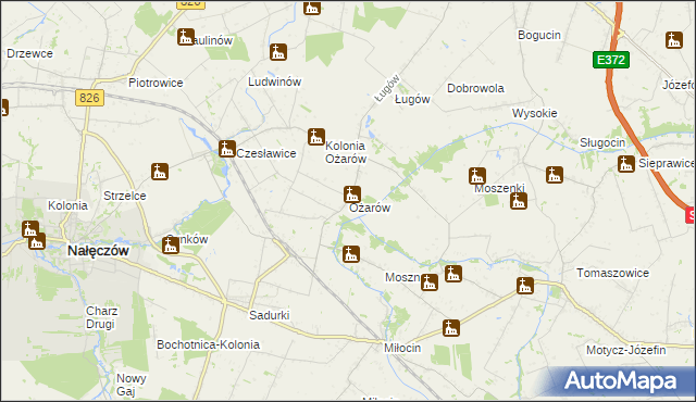 mapa Ożarów gmina Jastków, Ożarów gmina Jastków na mapie Targeo