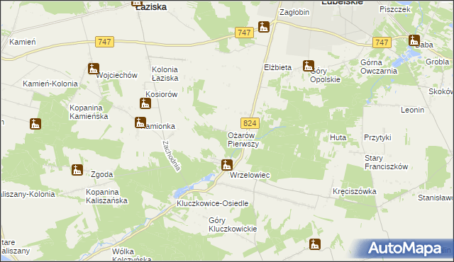 mapa Ożarów Pierwszy, Ożarów Pierwszy na mapie Targeo