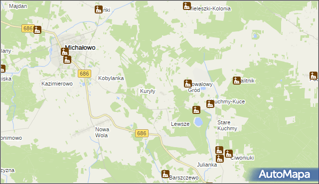 mapa Oziabły, Oziabły na mapie Targeo