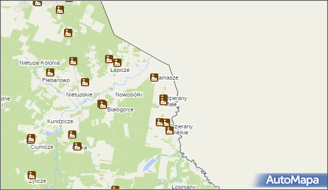 mapa Ozierany Małe, Ozierany Małe na mapie Targeo