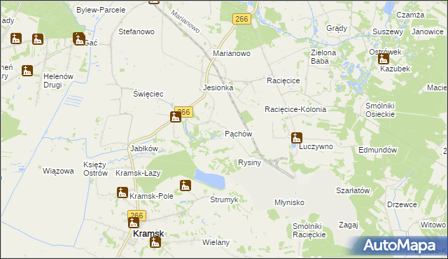 mapa Pąchów, Pąchów na mapie Targeo