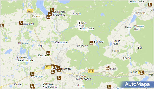 mapa Paczewo, Paczewo na mapie Targeo