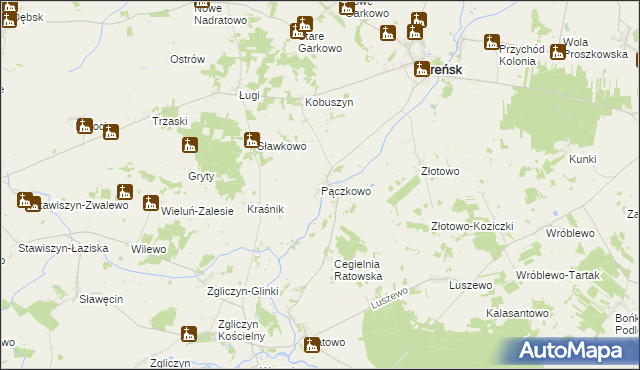 mapa Pączkowo, Pączkowo na mapie Targeo