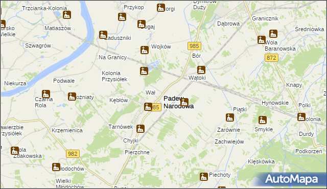 mapa Padew Narodowa, Padew Narodowa na mapie Targeo