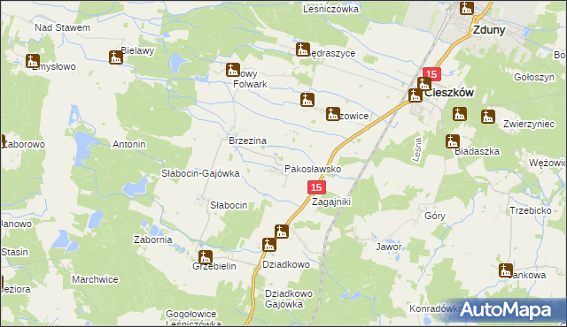 mapa Pakosławsko, Pakosławsko na mapie Targeo