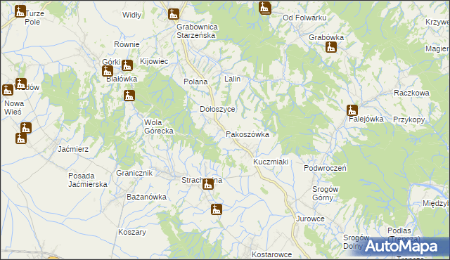 mapa Pakoszówka, Pakoszówka na mapie Targeo