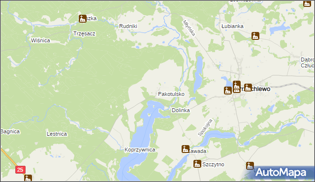 mapa Pakotulsko, Pakotulsko na mapie Targeo