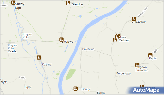 mapa Palczewo gmina Ostaszewo, Palczewo gmina Ostaszewo na mapie Targeo