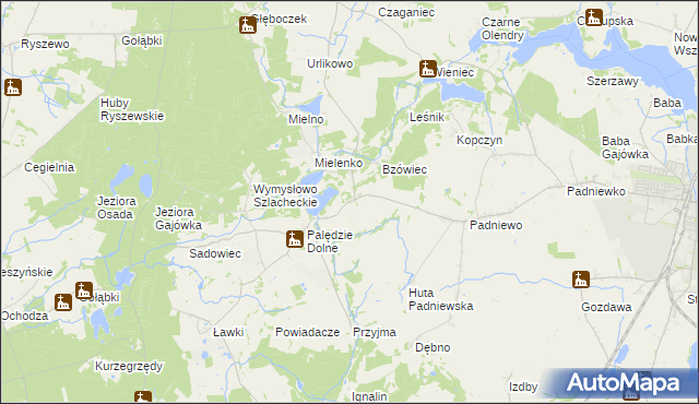 mapa Palędzie Kościelne, Palędzie Kościelne na mapie Targeo