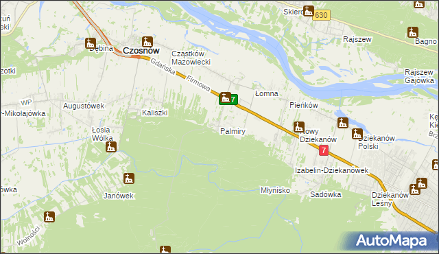 mapa Palmiry, Palmiry na mapie Targeo