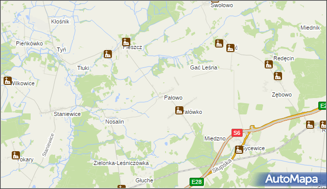 mapa Pałowo, Pałowo na mapie Targeo