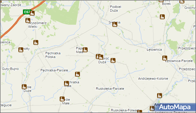 mapa Paproć Duża, Paproć Duża na mapie Targeo