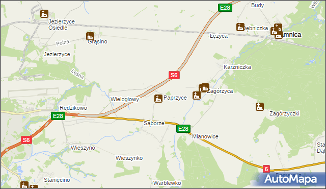 mapa Paprzyce, Paprzyce na mapie Targeo