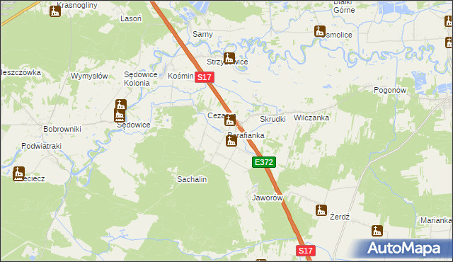 mapa Parafianka, Parafianka na mapie Targeo