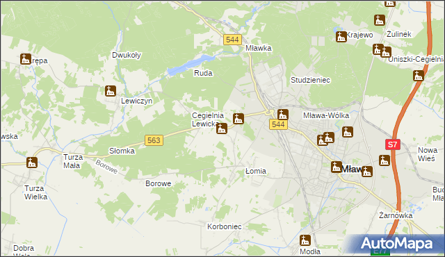 mapa Parcele Łomskie, Parcele Łomskie na mapie Targeo