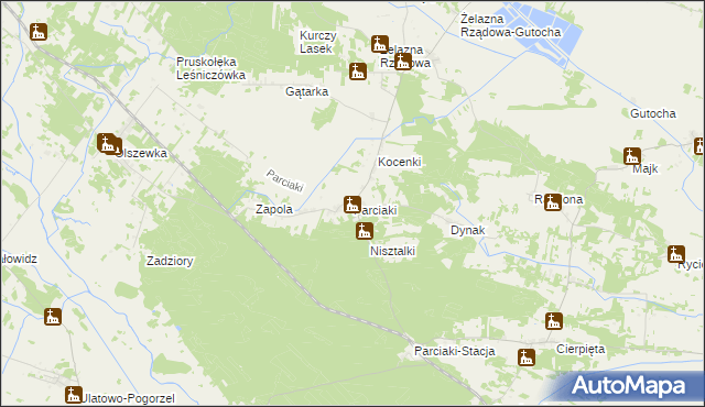 mapa Parciaki, Parciaki na mapie Targeo