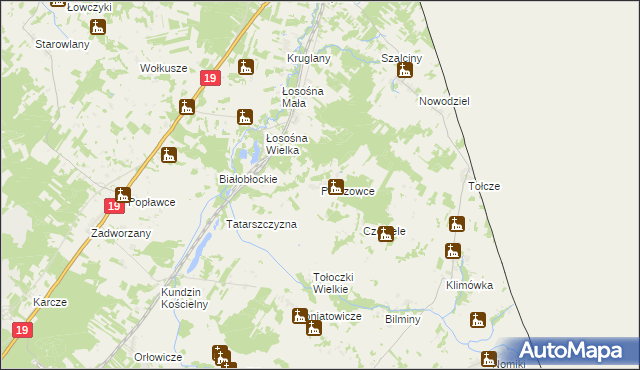 mapa Parczowce, Parczowce na mapie Targeo