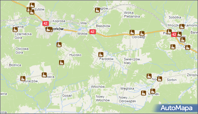 mapa Pardołów, Pardołów na mapie Targeo
