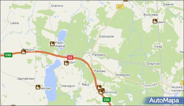 mapa Parłówko, Parłówko na mapie Targeo
