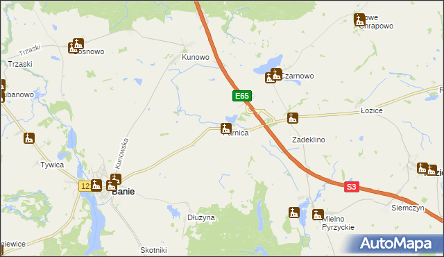 mapa Parnica gmina Banie, Parnica gmina Banie na mapie Targeo