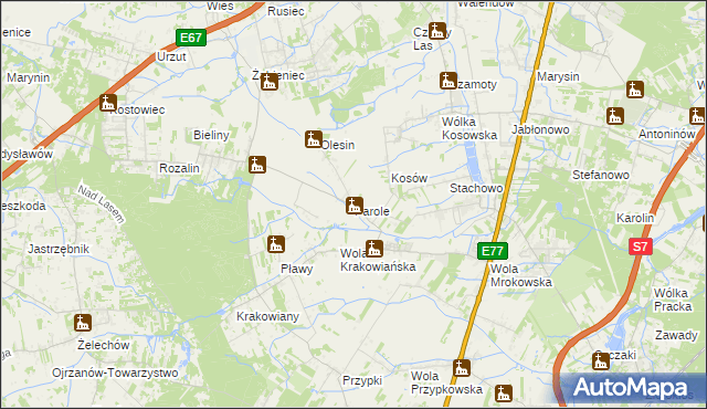 mapa Parole, Parole na mapie Targeo