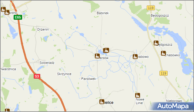 mapa Parsów, Parsów na mapie Targeo