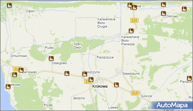 mapa Parszczyce, Parszczyce na mapie Targeo