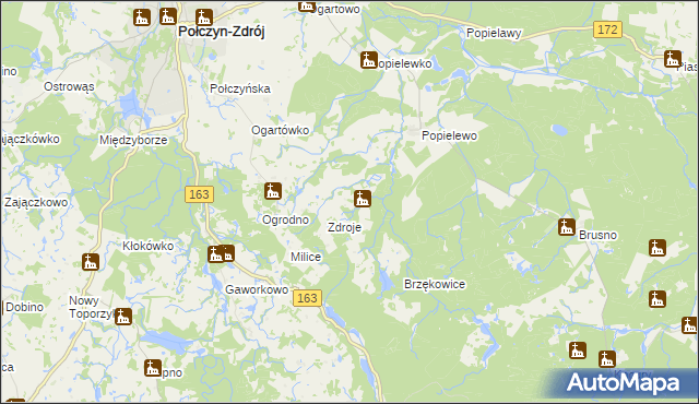 mapa Pasieka gmina Połczyn-Zdrój, Pasieka gmina Połczyn-Zdrój na mapie Targeo