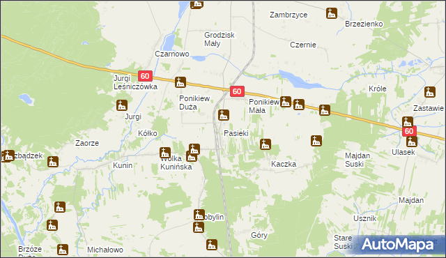 mapa Pasieki gmina Goworowo, Pasieki gmina Goworowo na mapie Targeo