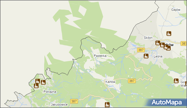 mapa Pasterka, Pasterka na mapie Targeo